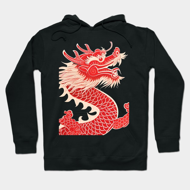 Chinese Dragon 7: Chinese New Year, Year of the Dragon  on a dark (Kicked Out) background Hoodie by Puff Sumo